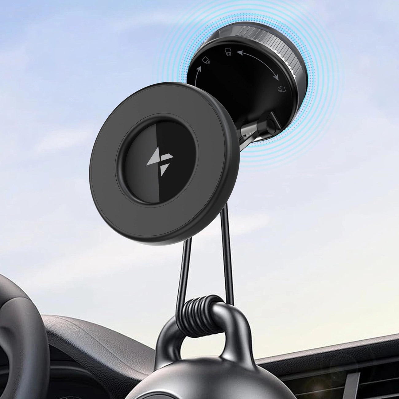 Wozinsky WUSM-01 Magnetische Autohalterung für Armaturenbrett/Windschutzscheibe - Schwarz