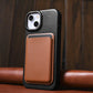 iCarer CE Oil Wax Premium Leather Folio Case Leather Case iPhone 14 Plus Magnetic Flip MagSafe Black (AKI14220707-BK)