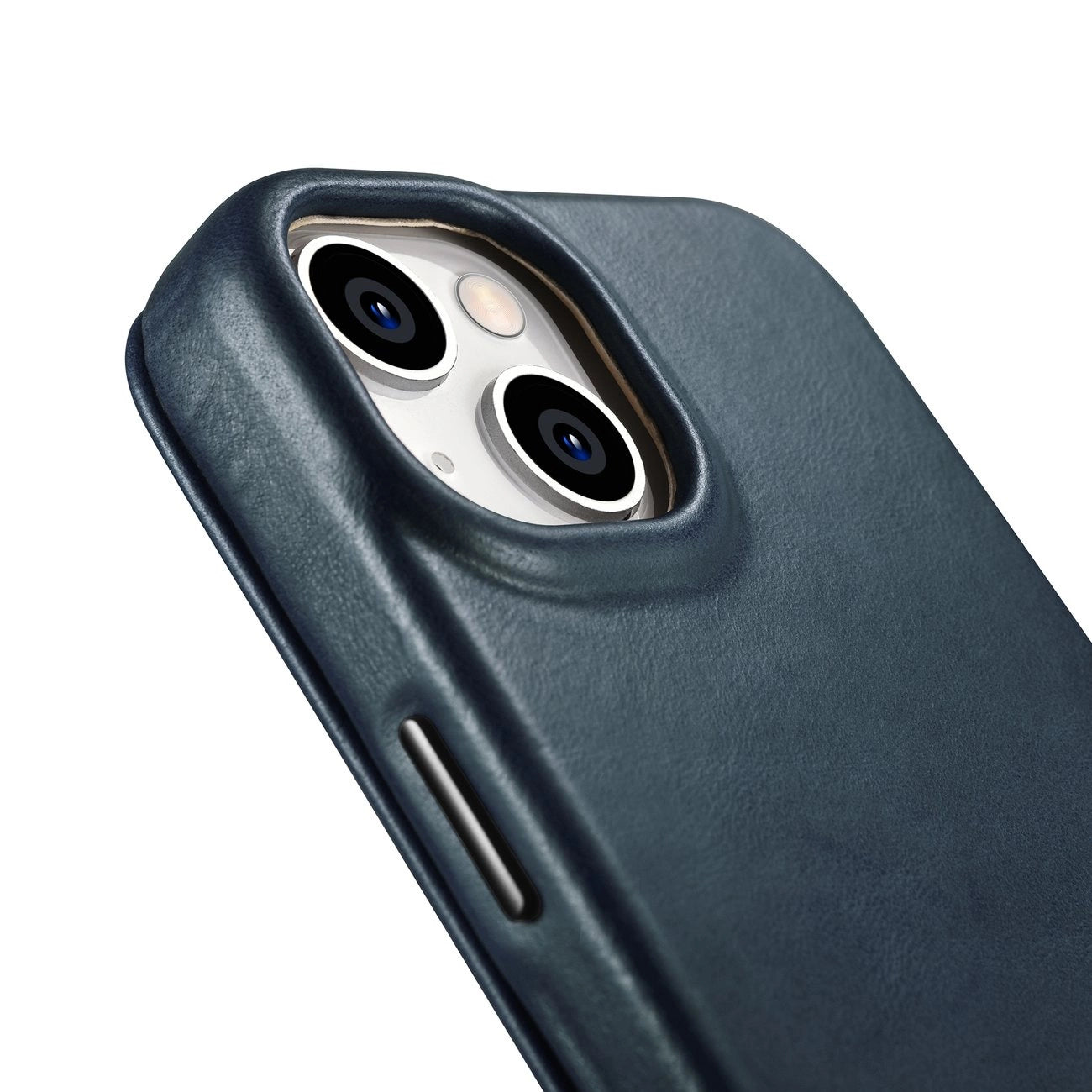 iCarer CE Oil Wax Premium Leather Folio Case iPhone 14 Plus magnetische Klapphülle MagSafe blau (AKI14220707-BU)