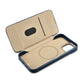 iCarer CE Oil Wax Premium Leather Folio Case iPhone 14 Plus magnetische Klapphülle MagSafe blau (AKI14220707-BU)