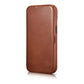 iCarer CE Oil Wax Premium Leather Folio Case iPhone 14 Plus magnetische Klapphülle MagSafe braun (AKI14220707-BN)