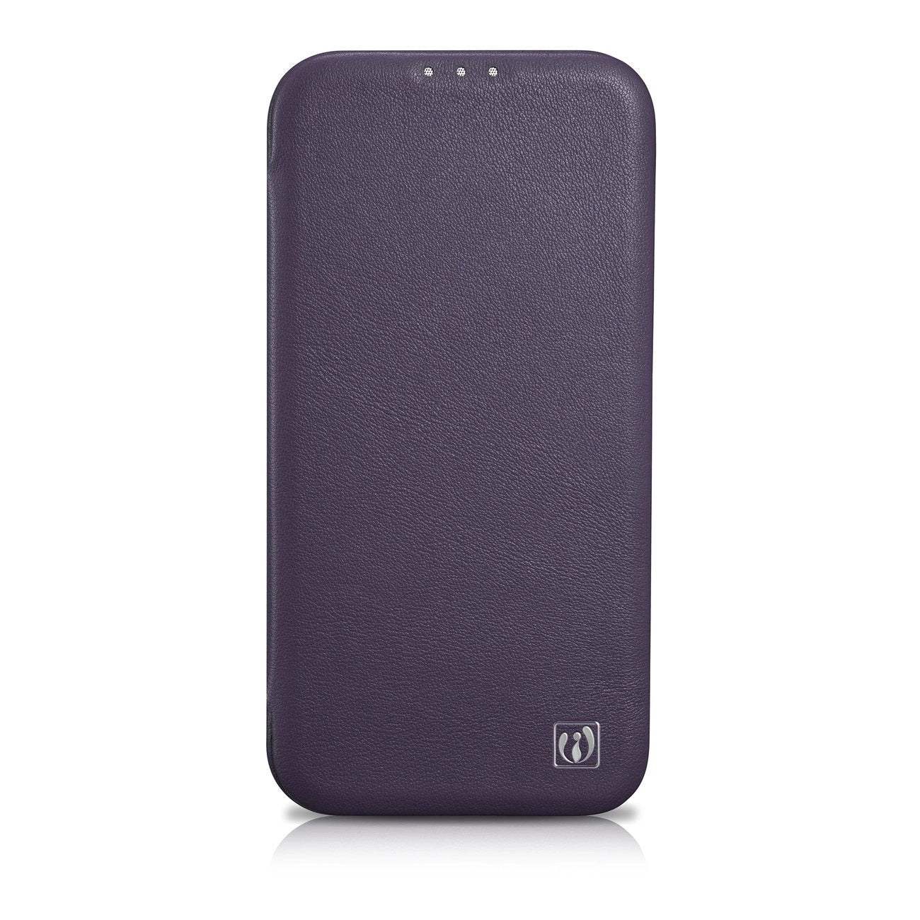 iCarer CE Premium Leather Folio Case iPhone 14 Plus Magnetic Flip Leather Folio Case MagSafe Dark Purple (WMI14220715-DP)