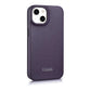 iCarer CE Premium Leather Folio Case iPhone 14 Plus Magnetic Flip Leather Folio Case MagSafe Dark Purple (WMI14220715-DP)