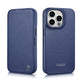 iCarer CE Premium Leather Folio Case iPhone 14 Pro Magnetic Flip Leather Folio Case MagSafe Blue (WMI14220714-BU)