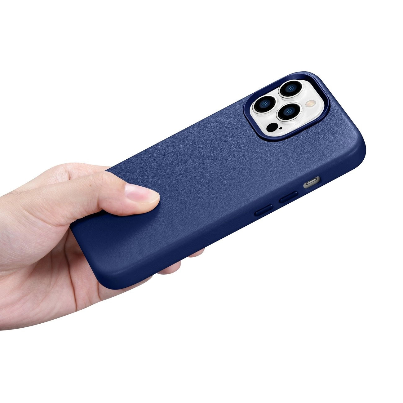 iCarer Case Leather Cover Echtleder Case für iPhone 14 Pro Max blau (WMI14220708-BU) (MagSafe kompatibel)