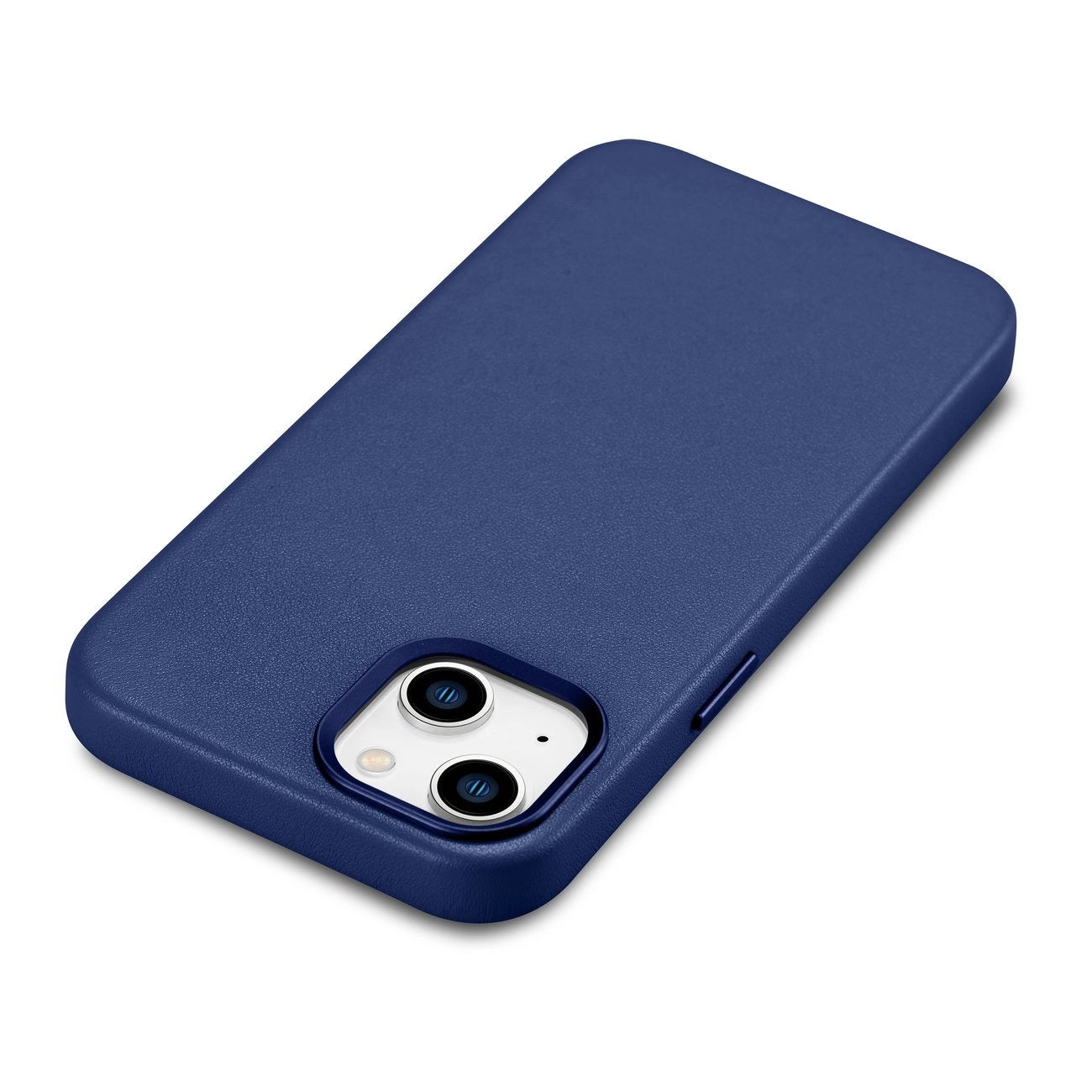 iCarer Case Lederhülle für iPhone 14 Hülle aus Naturleder blau (WMI14220705-BU) (MagSafe kompatibel)