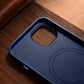 iCarer Case Lederhülle für iPhone 14 Hülle aus Naturleder blau (WMI14220705-BU) (MagSafe kompatibel)