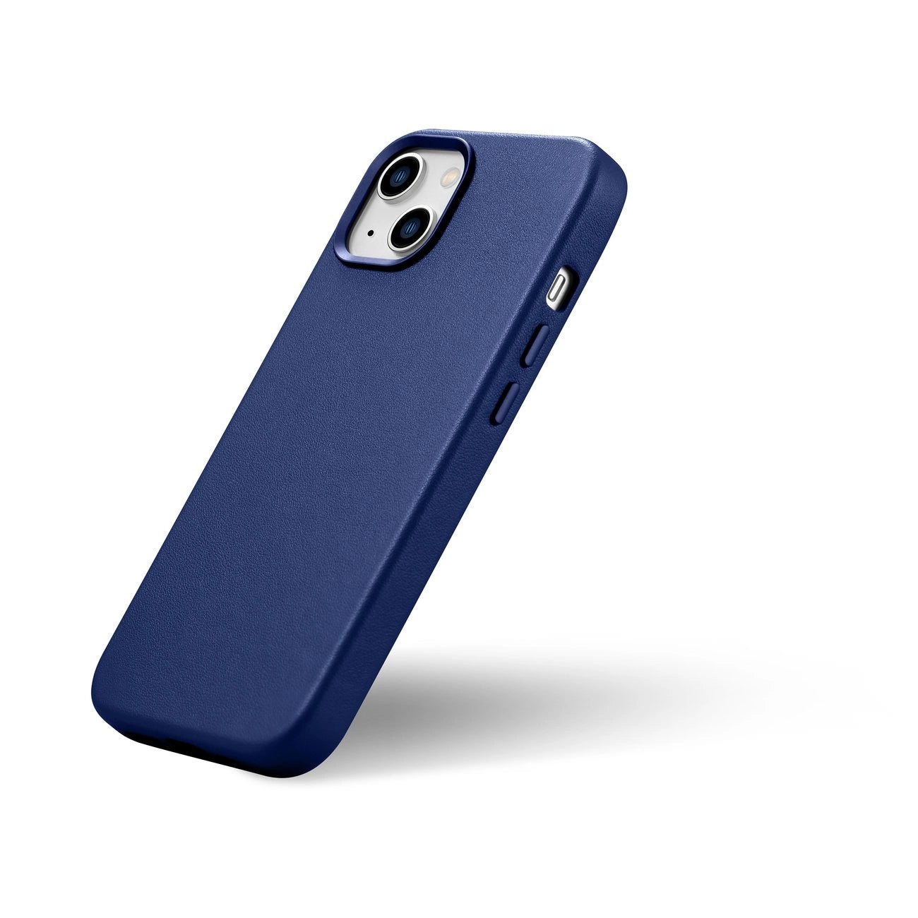 iCarer Case Lederhülle für iPhone 14 Hülle aus Naturleder blau (WMI14220705-BU) (MagSafe kompatibel)