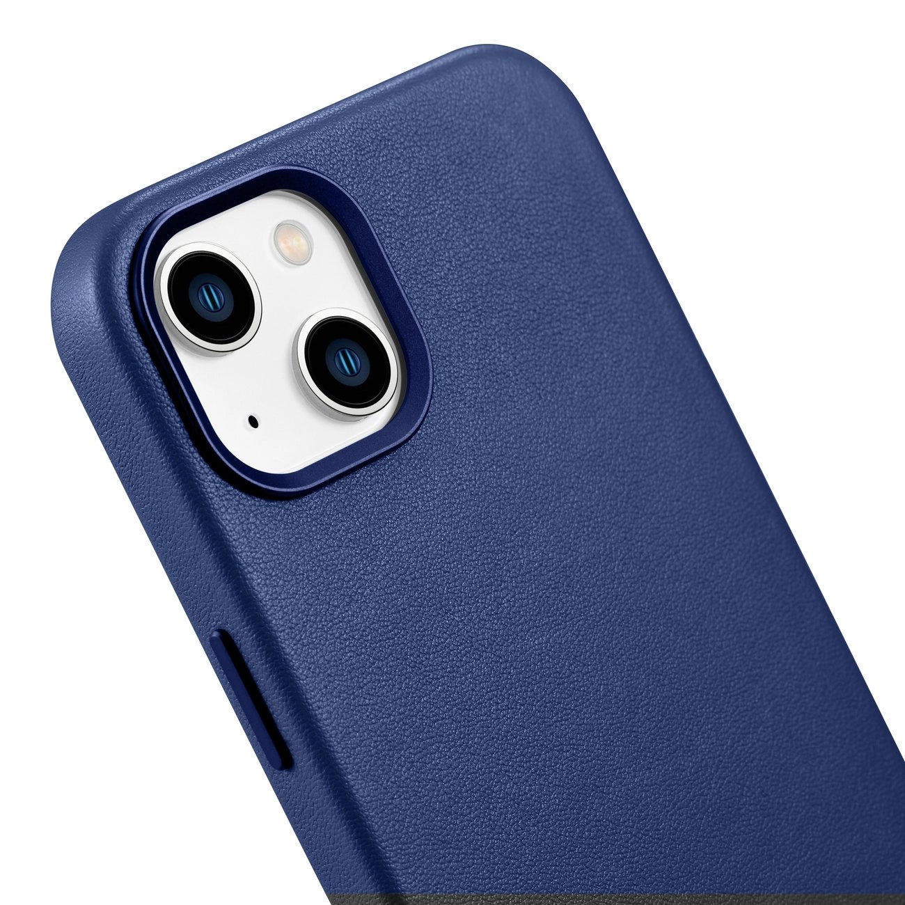 iCarer Case Lederhülle für iPhone 14 Hülle aus Naturleder blau (WMI14220705-BU) (MagSafe kompatibel)