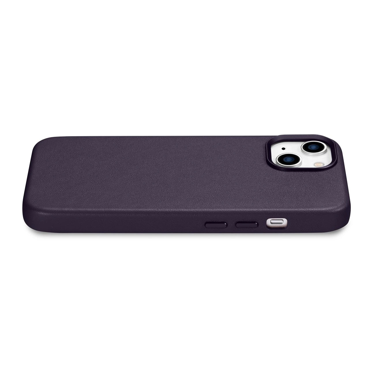 iCarer Case Lederhülle für iPhone 14 Plus Dunkellila (MagSafe-kompatibel)