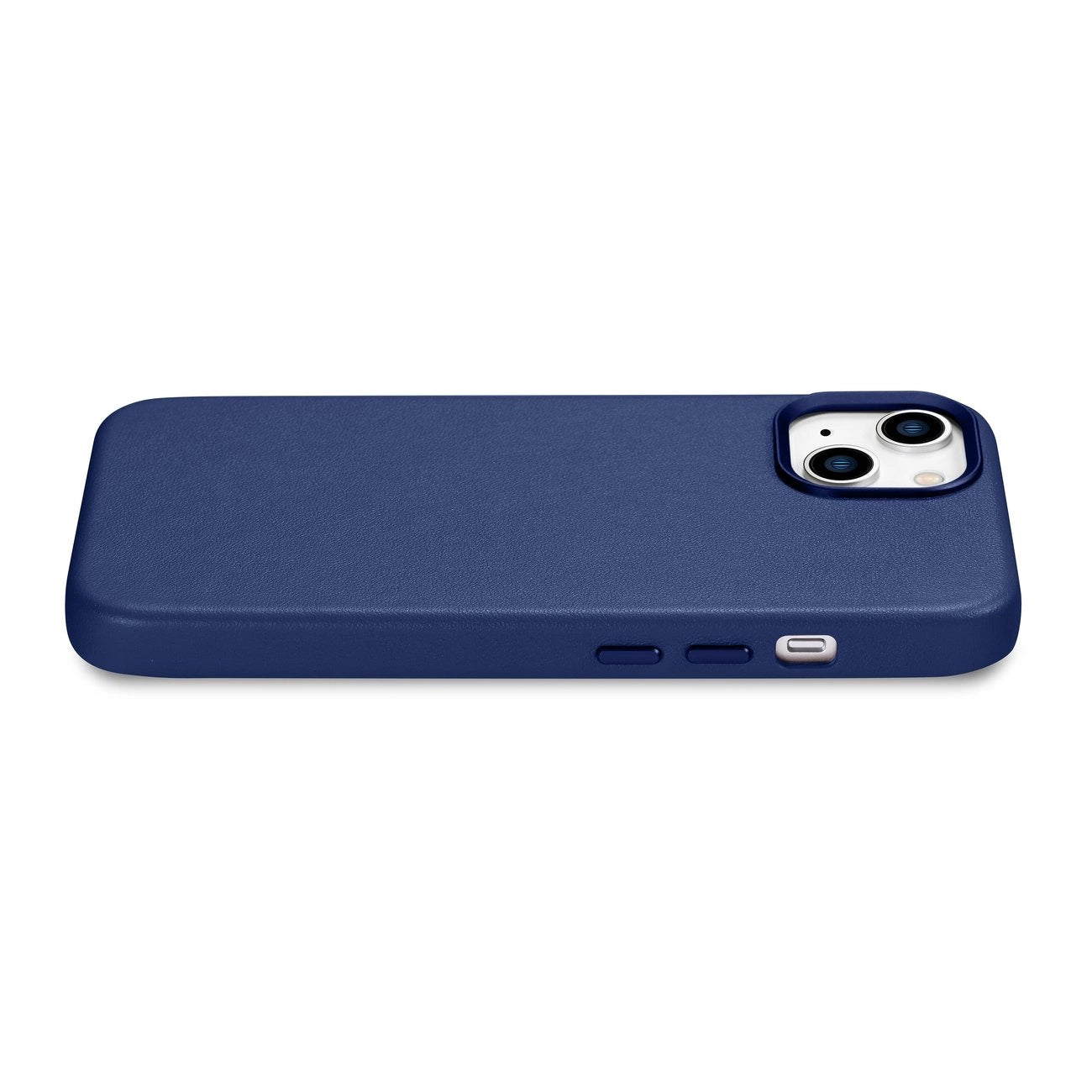 iCarer Case Lederhülle für iPhone 14 Plus Echtlederhülle blau (kompatibel mit MagSafe)