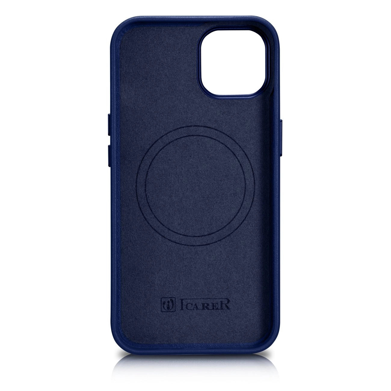 iCarer Case Lederhülle für iPhone 14 Plus Echtlederhülle blau (kompatibel mit MagSafe)