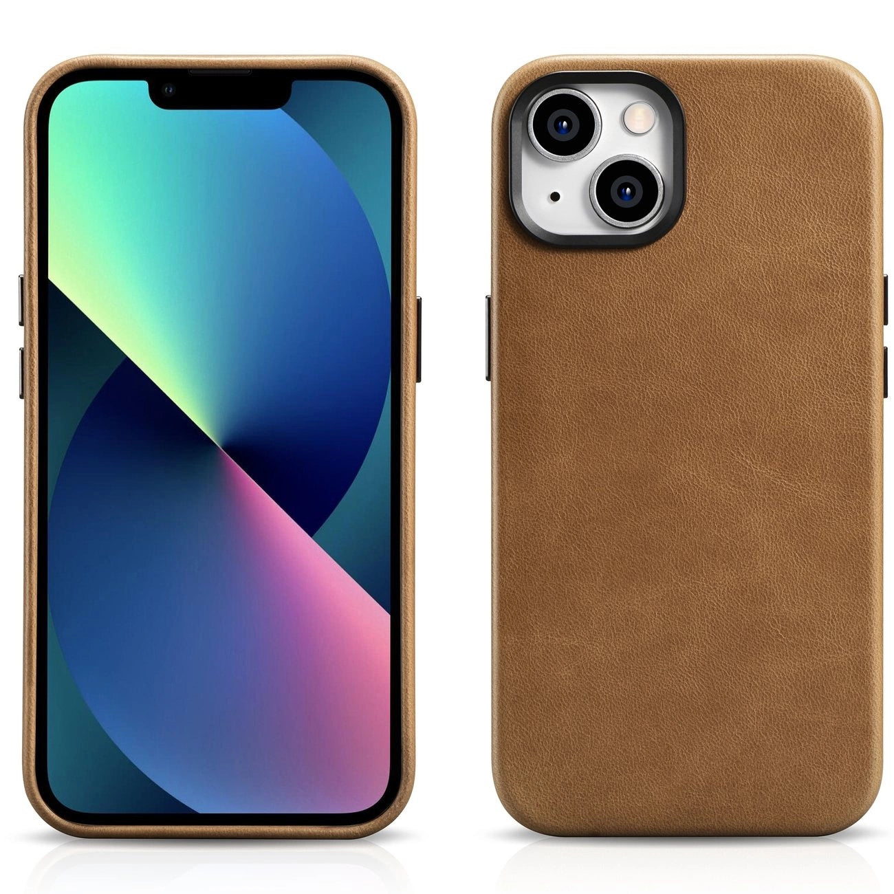 iCarer Oil Wax Premium Leather Case iPhone 14 Hülle aus magnetischem Leder mit MagSafe braun (WMI14220701-TN)