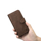 iCarer Oil Wax Wallet Case 2in1 Case iPhone 14 Leder Flip Cover Anti-RFID braun (WMI14220721-BN)