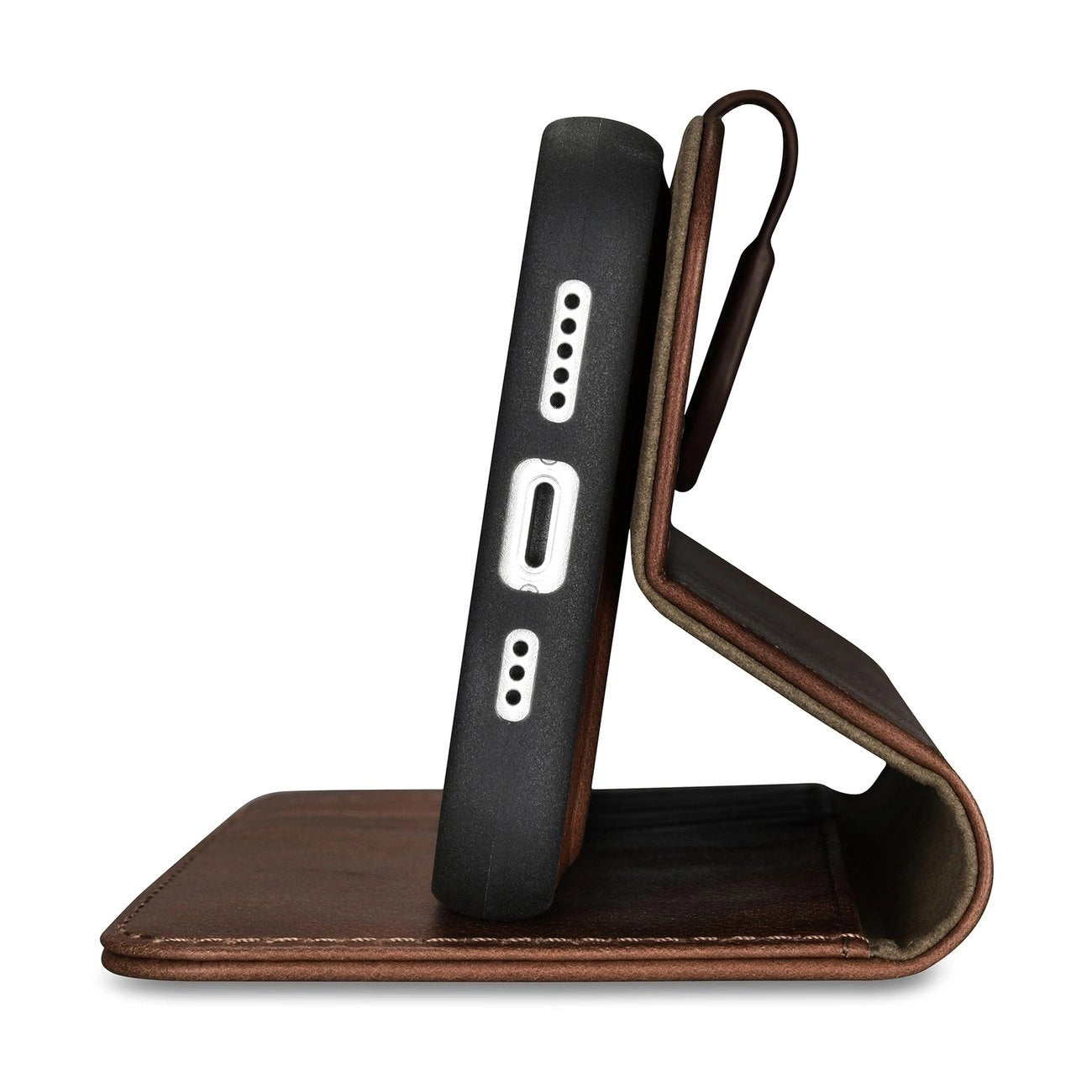 iCarer Oil Wax Wallet Case 2in1 Case iPhone 14 Leder Flip Cover Anti-RFID braun (WMI14220721-BN)