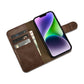 iCarer Oil Wax Wallet Case 2in1 Case iPhone 14 Leder Flip Cover Anti-RFID braun (WMI14220721-BN)