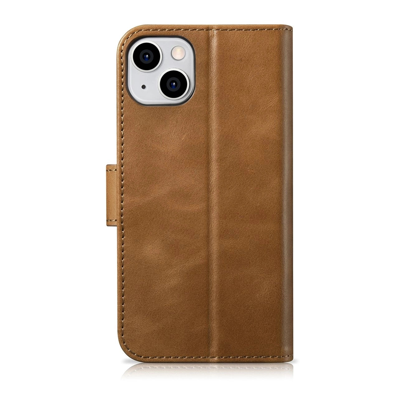 iCarer Oil Wax Wallet Case 2in1 Cover iPhone 14 Plus Anti-RFID Leder Flip Case Braun (WMI14220723-TN)