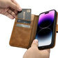 iCarer Oil Wax Wallet Case 2in1 Cover iPhone 14 Pro Anti-RFID Leder Flip Case Braun (WMI14220722-TN)