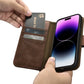 iCarer Oil Wax Wallet Case 2in1 Cover iPhone 14 Pro Max Leder Flip Cover Anti-RFID braun (WMI14220724-BN)