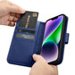 iCarer Wallet Case 2in1 Case iPhone 14 Anti-RFID Leder Flip Case Blau (WMI14220725-BU)