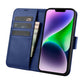 iCarer Wallet Case 2in1 Cover iPhone 14 Plus Anti-RFID Leder Flip Case Blau (WMI14220727-BU)