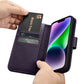 iCarer Wallet Case 2in1 Cover iPhone 14 Plus Anti-RFID Leder Flip Case Dunkellila (WMI14220727-DP)