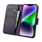 iCarer Wallet Case 2in1 Cover iPhone 14 Plus Anti-RFID Leder Flip Case Dunkellila (WMI14220727-DP)
