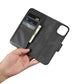 iCarer Wallet Case 2in1 Cover iPhone 14 Plus Anti-RFID Leder Flip Case Schwarz (WMI14220727-BK)