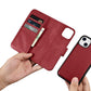 iCarer Wallet Case 2in1 Cover iPhone 14 Plus Anti-RFID Leder Flip Cover Rot (WMI14220727-RD)