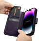 iCarer Wallet Case 2in1 Cover iPhone 14 Pro Anti-RFID Leder Flip Case Dunkellila (WMI14220726-DP)