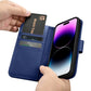 iCarer Wallet Case 2in1 Cover iPhone 14 Pro Leder Flip Case Anti-RFID blau (WMI14220726-BU)