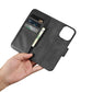 iCarer Wallet Case 2in1 Cover iPhone 14 Pro Leder Flip Cover Anti-RFID schwarz (WMI14220726-BK)