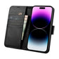 iCarer Wallet Case 2in1 Cover iPhone 14 Pro Leder Flip Cover Anti-RFID schwarz (WMI14220726-BK)