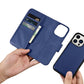 iCarer Wallet Case 2in1 Cover iPhone 14 Pro Max Leder Flip Case Anti-RFID blau (WMI14220728-BU)