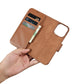 iCarer Wallet Case 2in1 iPhone 14 Pro Leder Flip Case Anti-RFID braun (WMI14220726-BN)