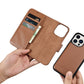 iCarer Wallet Case 2in1 iPhone 14 Pro Leder Flip Case Anti-RFID braun (WMI14220726-BN)