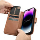 iCarer Wallet Case 2in1 iPhone 14 Pro Leder Flip Case Anti-RFID braun (WMI14220726-BN)