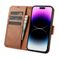 iCarer Wallet Case 2in1 iPhone 14 Pro Leder Flip Case Anti-RFID braun (WMI14220726-BN)