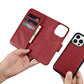 iCarer Wallet Case 2in1 iPhone 14 Pro Leder Flip Case Anti-RFID rot (WMI14220726-RD)