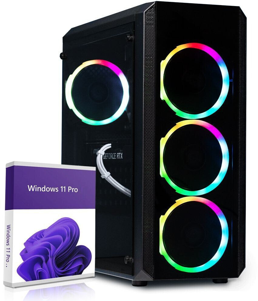 GREED MK2 Pro - High-End Gaming PC - Ryzen 7 5700X - RTX 5070 12GB - 32GB DDR4 - 1TB SSD - RGB - WLAN - Win 11 Pro