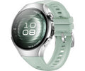 Fitness-Tracker, Gehäusefarbe silber, Armbandfarbe grün, 1,38 Zoll, GPS, iOS kompatibel, Android kompatibel, Edelstahl Gehäuse, Fluorelastomer Armband, AMOLED Display