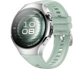 Fitness-Tracker, Gehäusefarbe silber, Armbandfarbe grün, 1,38 Zoll, GPS, iOS kompatibel, Android kompatibel, Edelstahl Gehäuse, Fluorelastomer Armband, AMOLED Display