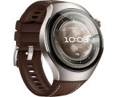 Fitness-Tracker, Gehäusefarbe silber, Armbandfarbe braun, 1,5 Zoll, GPS, iOS kompatibel, Android kompatibel, Titan Gehäuse, Fluorelastomer Armband, AMOLED Display