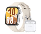 Fitness-Tracker, Gehäusefarbe silber, Armbandfarbe weiß, 1,82 Zoll, GPS, Unisex, iOS kompatibel, Android kompatibel, Aluminium Gehäuse, Fluorelastomer Armband, AMOLED Display