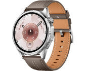 Android Smartwatch, Gehäusefarbe silber, Armbandfarbe grau, 1,47 Zoll, GPS, Unisex, iOS kompatibel, Android kompatibel, Leder Armband, AMOLED Display