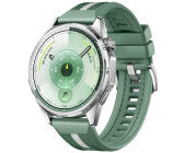 Android Smartwatch, Gehäusefarbe silber, Armbandfarbe grün, 1,47 Zoll, GPS, Unisex, iOS kompatibel, Android kompatibel, AMOLED Display