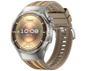 Android Smartwatch, Gehäusefarbe silber, Armbandfarbe braun, 1,47 Zoll, GPS, Unisex, iOS kompatibel, Android kompatibel, AMOLED Display