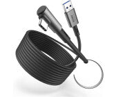 KIWI Design Meta Quest 3S/3/2/Pico 4 Link Cable with 5Gbps Super Speed 5m Black