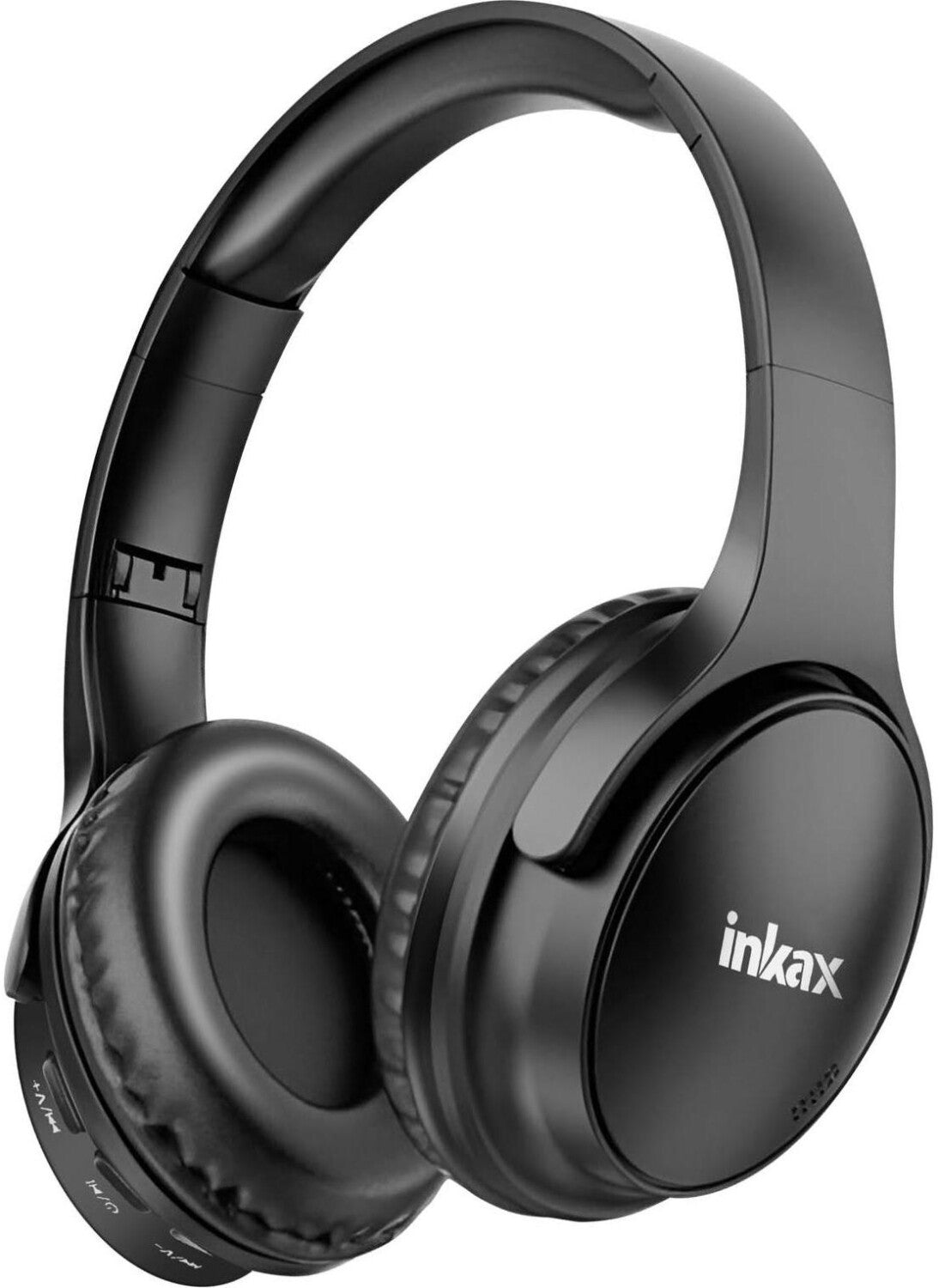 Inkax Foldable Bluetooth Headphones with Microphone Black