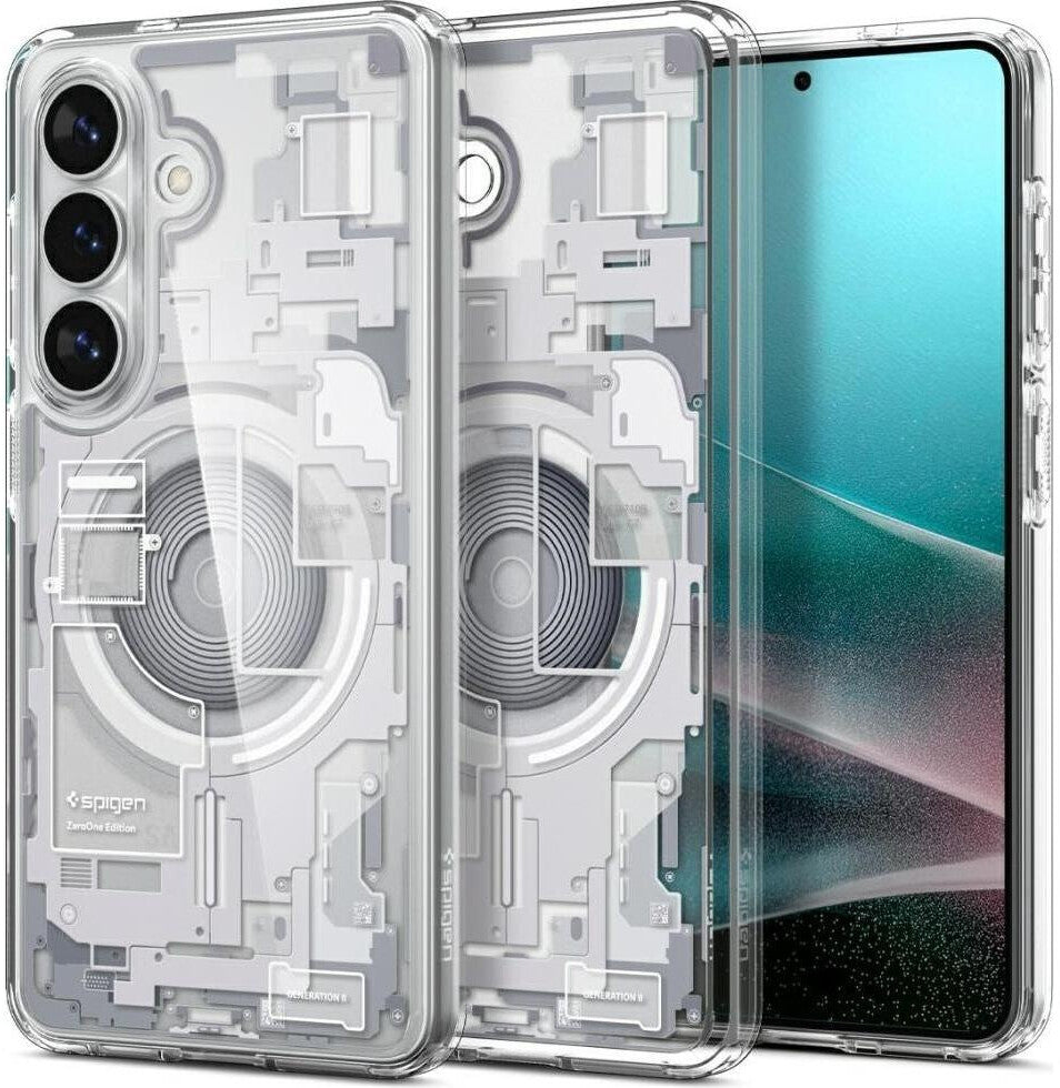 Spigen Handyhülle für Galaxy S26 Ultra Hybrid Mag mit MagSafe Weiß-Grau (Zero One)